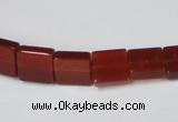 CAA175 15.5 inches 10*10mm square red agate gemstone beads