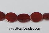 CAA176 15.5 inches 10*12mm oval red agate gemstone beads