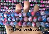 CAA1789 15 inches 10mm faceted round fire crackle agate beads