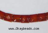 CAA179 15.5 inches 8*8mm faceted square red agate gemstone beads