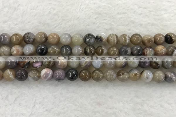 CAA1812 15.5 inches 8mm round banded agate gemstone beads