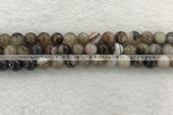 CAA1813 15.5 inches 10mm round banded agate gemstone beads