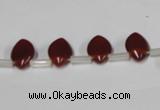 CAA184 Top-drilled 8*12mm marquise red agate gemstone beads