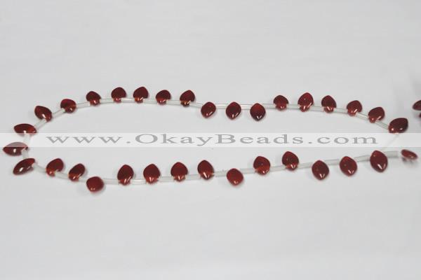 CAA184 Top-drilled 8*12mm marquise red agate gemstone beads