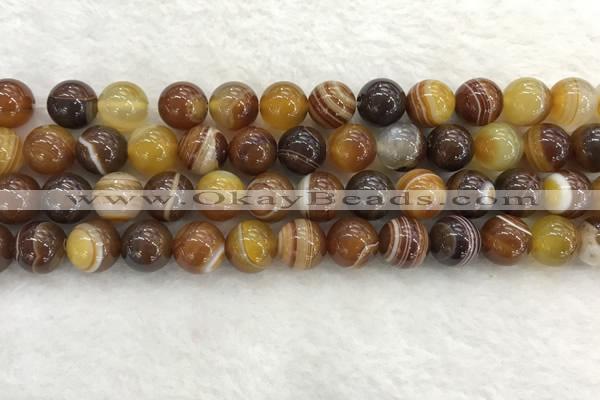 CAA1863 15.5 inches 10mm round banded agate gemstone beads