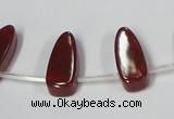 CAA187 15.5 inches 8*19mm freeform red agate gemstone beads