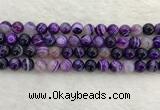 CAA1873 15.5 inches 10mm round banded agate gemstone beads