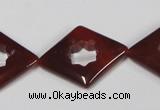 CAA189 15.5 inches 22*28mm diamond red agate gemstone beads