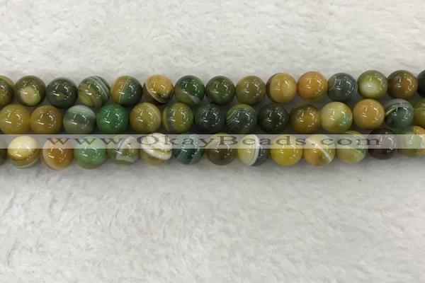 CAA1963 15.5 inches 10mm round banded agate gemstone beads