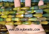 CAA2052 15.5 inches 8*20mm teardrop agate beads wholesale