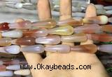 CAA2065 15.5 inches 10*30mm teardrop agate beads wholesale