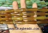 CAA2066 15.5 inches 10*30mm teardrop agate beads wholesale