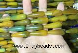 CAA2070 15.5 inches 10*30mm teardrop agate beads wholesale