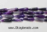 CAA2071 15.5 inches 10*30mm teardrop agate beads wholesale