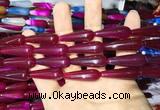 CAA2073 15.5 inches 10*30mm teardrop agate beads wholesale