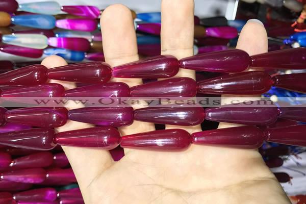 CAA2073 15.5 inches 10*30mm teardrop agate beads wholesale