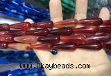 CAA2074 15.5 inches 10*30mm teardrop agate beads wholesale