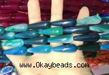 CAA2078 15.5 inches 10*30mm teardrop agate beads wholesale