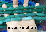 CAA2080 15.5 inches 10*30mm teardrop agate beads wholesale