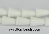 CAA21 15.5 inches 10*14mm bell white agate gemstone beads