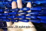 CAA2102 15.5 inches 10*30mm faceted teardrop agate beads