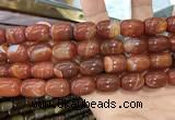 CAA2119 15.5 inches 10*14mm drum agate beads wholesale