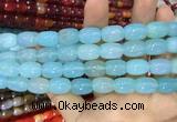 CAA2121 15.5 inches 10*14mm drum agate beads wholesale