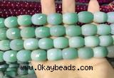 CAA2141 15.5 inches 12*16mm faceted drum agate beads wholesale