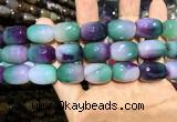 CAA2147 15.5 inches 13*18mm faceted drum agate beads wholesale