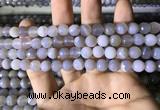 CAA2192 15.5 inches 8mm faceted round banded agate beads