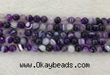 CAA2213 15.5 inches 8mm faceted round banded agate beads