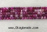 CAA2219 15.5 inches 6mm faceted round banded agate beads