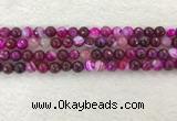 CAA2220 15.5 inches 8mm faceted round banded agate beads