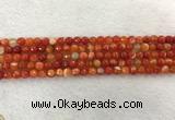 CAA2225 15.5 inches 4mm faceted round banded agate beads