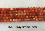 CAA2227 15.5 inches 8mm faceted round banded agate beads