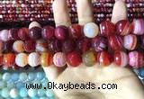 CAA2237 15.5 inches 14mm faceted round banded agate beads