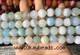 CAA2244 15.5 inches 14mm faceted round banded agate beads