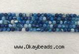 CAA2256 15.5 inches 4mm faceted round banded agate beads