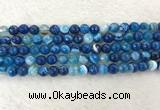 CAA2258 15.5 inches 8mm faceted round banded agate beads