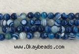 CAA2260 15.5 inches 12mm faceted round banded agate beads