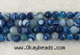 CAA2261 15.5 inches 14mm faceted round banded agate beads