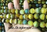 CAA2274 15.5 inches 12mm faceted round banded agate beads