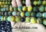 CAA2275 15.5 inches 14mm faceted round banded agate beads