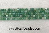 CAA2277 15.5 inches 4mm faceted round banded agate beads