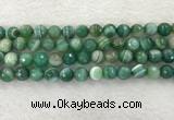 CAA2280 15.5 inches 10mm faceted round banded agate beads