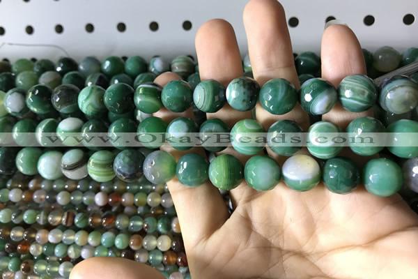 CAA2287 15.5 inches 8mm faceted round banded agate beads