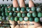 CAA2290 15.5 inches 14mm faceted round banded agate beads