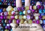 CAA2296 15.5 inches 12mm faceted round banded agate beads