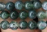 CAA2356 15.5 inches 4mm round moss agate beads wholesale