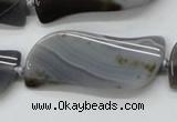 CAA236 15.5 inches 18*46mm marquise grey line agate beads